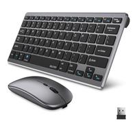Delton Tastiera e mouse wireless portatile N35 da viaggio/piccolo, Bluetooth e 2,4 GHz, 3 DPI regolabili (800/1200/1600), compatibile con PC, laptop, macOS e iOS, nero