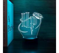Deluisho Anime 3d Ha-rry Lampada, Ha-rry Po-t Lampada, Luce Notturna 3d Luci, 16 Colori Smart Touch, Luce Notturna Visiva Stereoscopica Dimmerabile, Regalo Perfetto per i Bambini