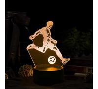 Deluisho Luce notturna 3D Calcio, Luce Notturna per Bambini, 3D Lampada 16 Colori Telecomando Dimming Visual Stereoscopic Night Light, Regali Creativi per Bambini e Tifosi di Calcio