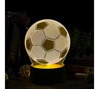 Deluisho Luce notturna 3D Calcio, Luce Notturna per Bambini, 3D Lampada 16 Colori Telecomando Dimming Visual Stereoscopic Night Light, Regali Creativi per Bambini e Tifosi di Calcio