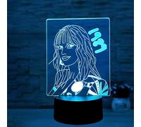 Deluisho Luce notturna 3D, lampada a LED TS, lampada a LED 3D, 7 luci che cambiano colore, regalo per bambini, luce notturna stereoscopica visiva dimmerabile per illuminare il tuo mondo musicale