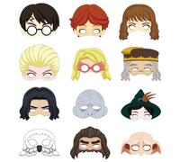 Deluisho Maschera per feste di compleanno Harry Potter, 12 mascherine per bambini, maschere per feste in carta, cosplay, accessori Harry Potter, festa maschere, per Halloween, compleanno, Natale