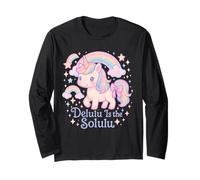Delulu Is The Solulu - Simpatico Unicorno Kawaii Pastello Maglia a Manica