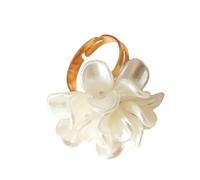 Deluxe, anelli regolabili da donna, eleganti, per feste, in lega acrilica, accessori per le dita, con camelie