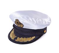 Deluxe Bianco Linea Aerea Pilota Cappello Alto Qualità da Uomo Capitano Costume