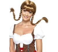 Deluxe Birra Ragazza Parrucca Adulti Oktoberfest Wench Costume da Donna