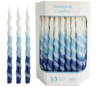 Deluxe, candele Hanukkah Menorah blu e bianche intrecciate per tutte le 8 notti di Chanukah (singole)