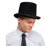 Deluxe Cappello a Cilindro Nero Vittoriano Gentiluomo Costume Uomo Top Donna