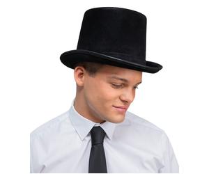 Deluxe Cappello a Cilindro Nero Vittoriano Gentiluomo Costume Uomo Top Donna