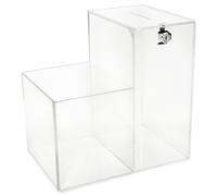 Deluxe Charity Donation Collection Box for Fundraising Campaigns - with Two Compartments for Give Money Locked and Take a Prize Open - Great