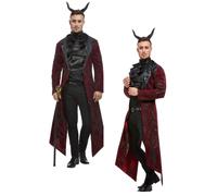 Deluxe Diavolo Costume Uomo Satana Lord Costume da Halloween + Corna