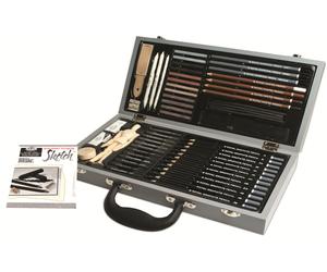 Deluxe Disegno Scatola Set Album da Matite Pastelli Carbone Manichino Sket2000