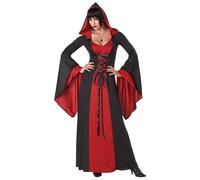 Deluxe Gotico Rosso Accappatoio con Cappuccio Vestito Costume Adulto