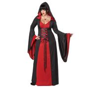 Deluxe Gotico Rosso Accappatoio con Cappuccio Vestito Costume Adulto Forti