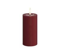 Deluxe Homeart Candela LED senza fiamma per interni, colore rosso bordeaux, con tecnologia Real Flame™, candela alimentata a batteria, 5 x 10 cm