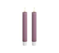 Deluxe Homeart Set di 2 candele a LED senza fiamma per interni, con tecnologia Real Flame™, candele alimentate a batteria (15 cm, viola chiaro)