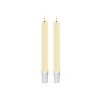 Deluxe Homeart Set di 2 mini candele a LED senza fiamma per interni, con tecnologia Real Flame, alimentate a batteria, 17 cm (crema)