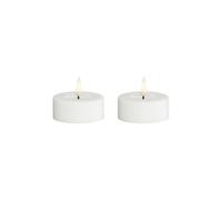 Deluxe Homeart Set di candele tealight Jumbo LED senza fiamma per interni, con tecnologia Real Flame™, candela alimentata a batteria (bianco)