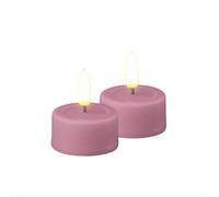 Deluxe Homeart Set di candele tealight LED senza fiamma per interni, con tecnologia Real Flame™, candela alimentata a batteria (lavanda)