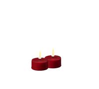 Deluxe Homeart Set di candele tealight LED senza fiamma per interni, con tecnologia Real Flame™, candela alimentata a batteria (bordeaux)