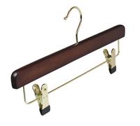 Deluxe IN Legno Noce Grucce Appendiabiti Abbigliamento Pantaloni Clip X 100