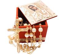 Deluxe Lazo para boda catolica made in La Villa Città del Messico in una custodia di legno Premium - Lazo di nozze per cerimonia cattolica - Lazo de bodas para los novios - Lazo per cerimonia nuziale
