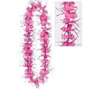 Deluxe Pink Tinsel Plastic Lei - 40"""" (1 Pc) - Perfect for Tropical Hawaiian Luaus Beach Parties & Festivals