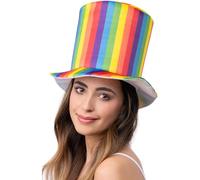 Deluxe Pride Rainbow Stripe Top Hat