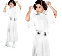 Deluxe Principessa Leia Ragazza Star Wars Costume + Parrucca Bambine Ragazze