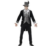 Deluxe Scuro Cappellaio Matto Costume Mens Ladies Halloween Alice Costume Nuovo