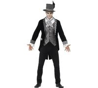 Deluxe Scuro Cappellaio Matto Costume Mens Ladies Halloween Alice Costume Nuovo