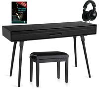 Deluxe Set Piano Digitale 88 Tasti Pesati Pianoforte con Panca USB MIDI Nero