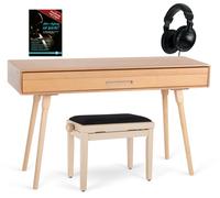 Deluxe Set Piano Digitale 88 Tasti Pesati Pianoforte con Panca USB MIDI Quercia