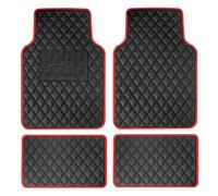Deluxe Simil Pelle Auto Pavimento Tappetini Con Colorato Orlo - Full Set - 8