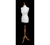DELUXE Taille 14/16 The Shopfitting Shop Mannequin de couture Buste Mannequin Jersey crème en bois effet hêtre trépied