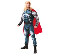 Deluxe Thor Costume Uomo + Parrucca Vestito Avengers Marvel Fumetto Supereroe Da