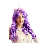 Deluxe Unicorn Costume Parrucca Con Orecchie Adulto: Viola/Generosity Uno A Più