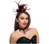 Deluxe Vampira Top Cappello & Collana Direttore di Pista da Donna Halloween