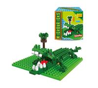 Deluxebase Microbricks - Coccodrillo Mini Puzzle Coccodrillo a Mattoncini. Puzzle 3D a Tema Animali, Facile da Usare per i Bambini