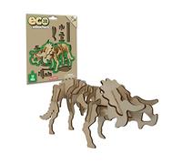 Deluxebase Puzzle 3D di Legno Eco - Triceratopo Puzzle 3D Scultura di Legno, Creativo ed Educativo per Bambini, in Legno Riciclato e Sostenibile