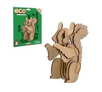 Deluxebase - Puzzle in legno 3D ecologico, scoiattolo di Deluxebase. Kit fai da te a tema animale, giocattolo per animali selvatici in legno sostenibile. Kit di costruzione perfetto per giocattoli