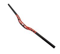 DELVOYE 31,8mm Manubrio MTB Manubrio Extra Lungo 580-760mm 3K Carbonio Bicicletta Riser Bar Manubrio per Mountain Bike E Bici da Strada (Color : Rot, Size : 740mm)
