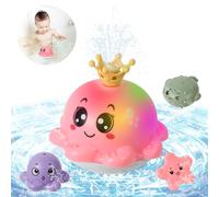 Delycazy Giochi Bagnetto Neonato per Bambino 1 2 3 Anni, LED Polpo Getto d'acqua Automatico a Induzione Giochi per Vasca da Bagno Bambini Bambina