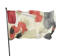 Delyne - Bandiera rossa floreale con occhielli in ottone, 9 x 1,5 m, decorazione per la casa
