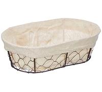 Delys 513381 Cestino per Il Pane in Metallo. Borsa di Lino. Dimensioni: 27,5x16,5 cm. Utilizzato Anche Come Cesto di Frutta. Portapane.