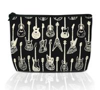 DEMACYA Borsa per il trucco astratta moderna per borsa, impermeabile, divertente borsa cosmetica con occhio esoterico per donne, astuccio da viaggio con cerniera, 24 x 14 cm, Chitarra elettrica color