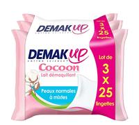 Demak'Up Cocoon - Salvietta smangante per pelli normali o miste (3 confezioni da 25 salviette)