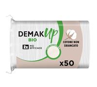 Demak'Up Cotton Bio dischetti struccanti, Confezione da 50 dischetti ovali, cotone non sbiancato