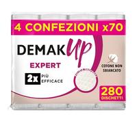 Demak'up Expert Dischetti Struccanti in Cotone, Maxi Formato, 280 Pezzi | 4 Confezioni da 70 Dischetti, 280 Pezzi Totali, Efficaci per la Rimozione del Trucco, In Cotone