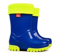 Demar Stivali di gomma per bambini e bambine, caldi, foderati in pile, unisex, Blu, 26/27 EU